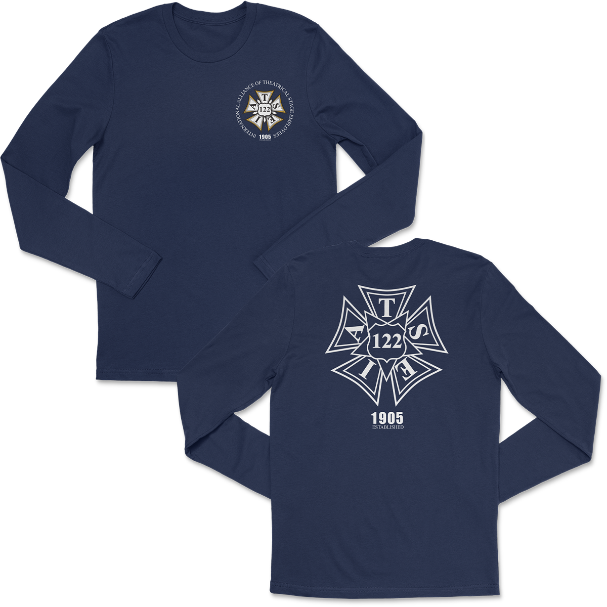 LABORWRX IATSE 122 Logo Long Sleeve Tee (Navy)